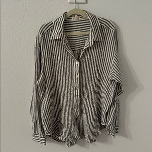 Striped Gray and White Top